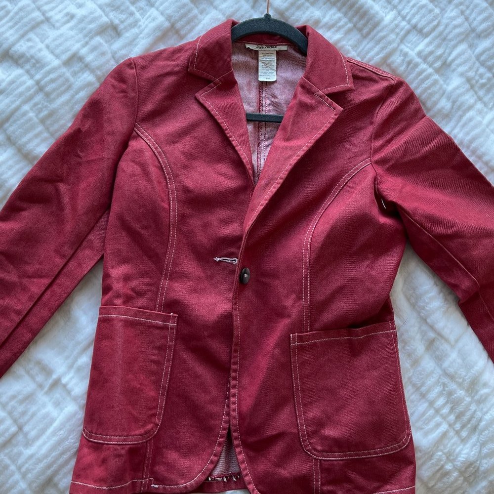 FREE PEOPLE red denim blazer